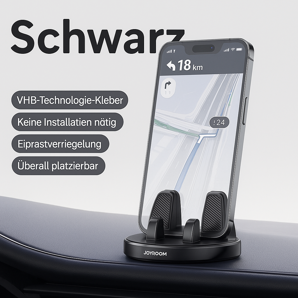 Dashboard-Handyhalter – stark haftend, 360° drehbar, Auto-Clip
