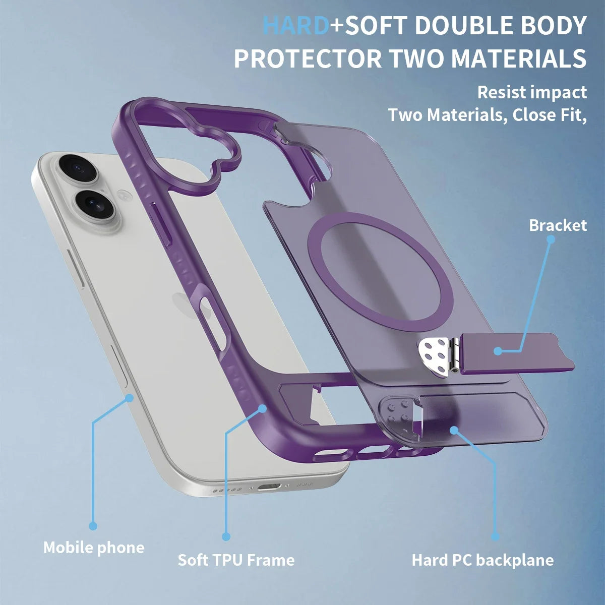 Luxury Transparent Matt Hart Hülle für iPhone 17