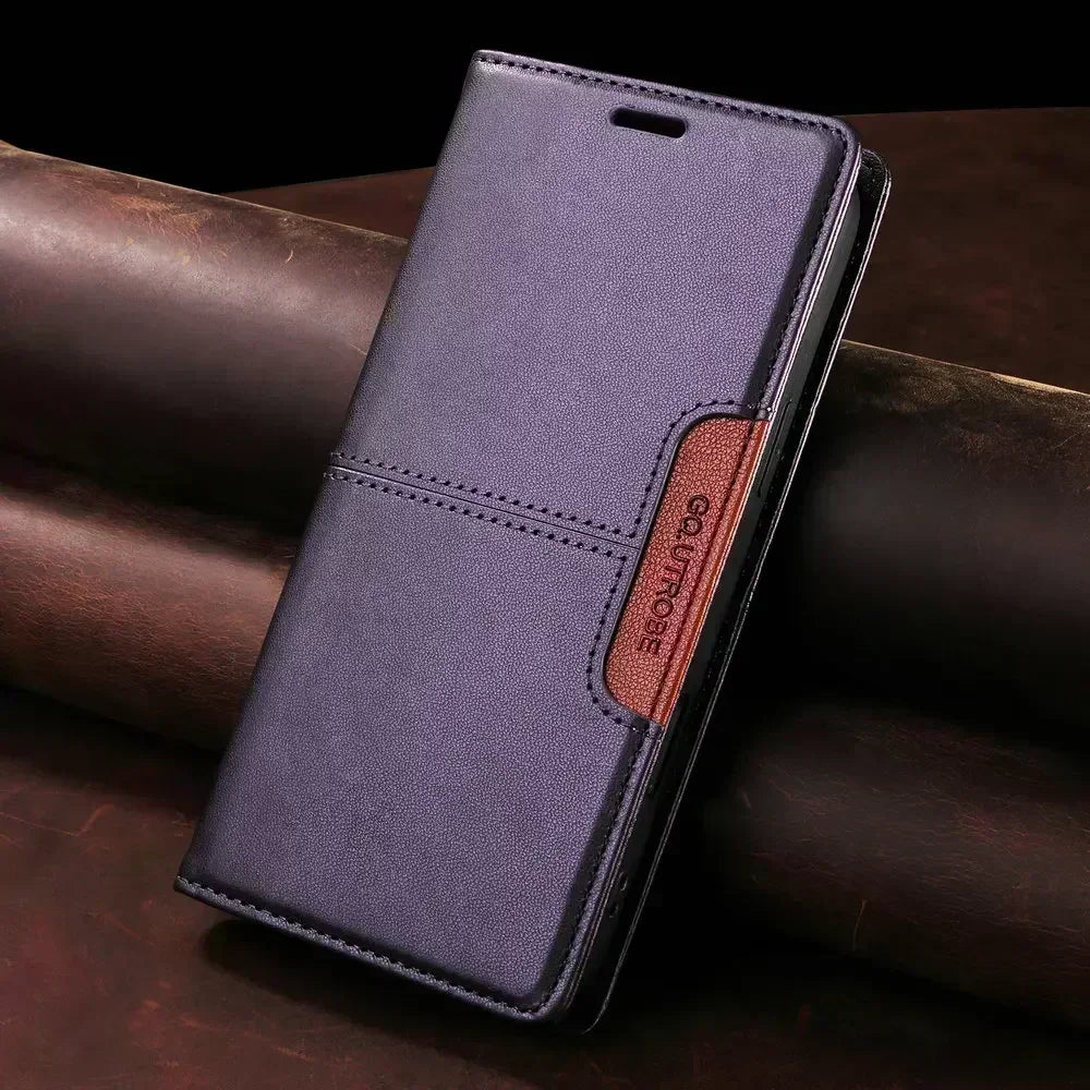 Luxury Cover Leder Book für iPhone 17