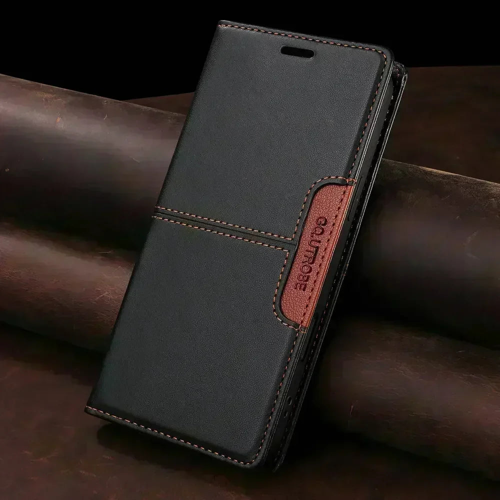 Luxury Cover Leder Book für iPhone 17