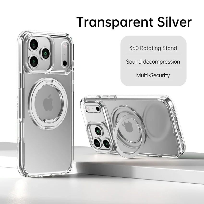 Matte Magnetik Metall Ring Stand Hülle für iPhone 17/16/15/14/13/