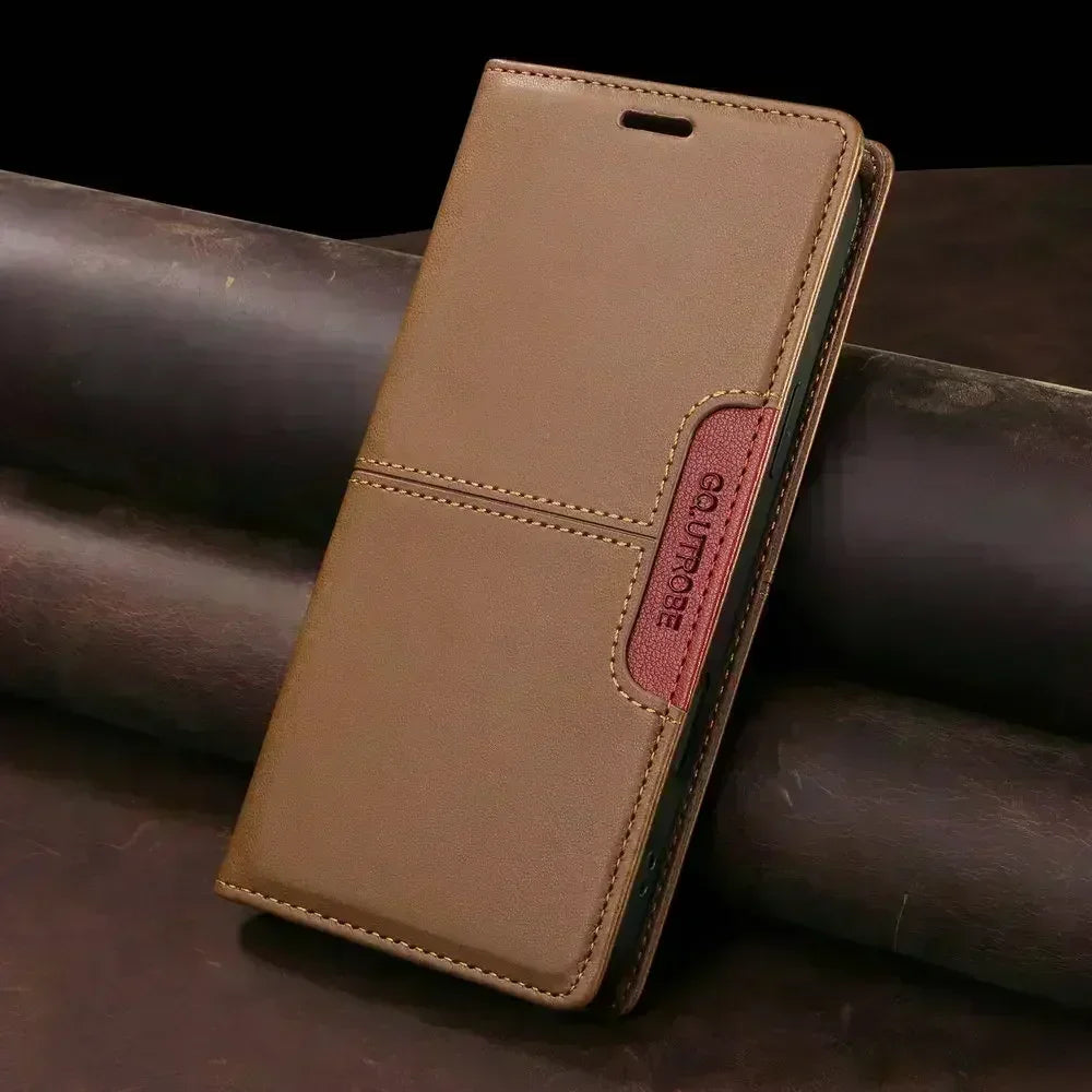 Luxury Cover Leder Book für iPhone 17