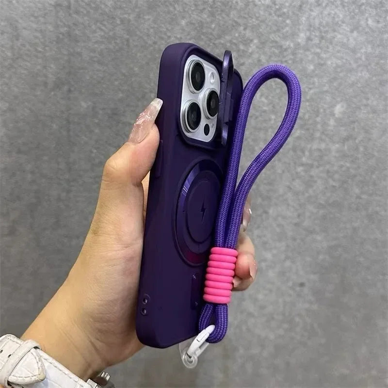 Objektivschutz Handyhülle mit Magnet & Trageband – für iPhone