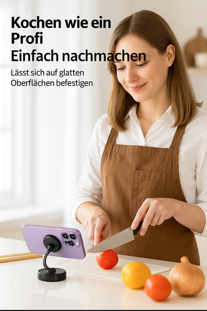 Magnetischer Autotelefonhalter mit 360° Vakuum-Saugnapf