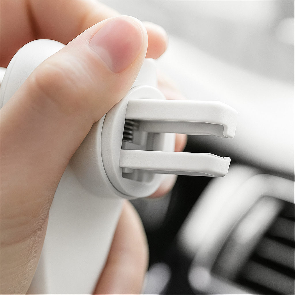 Selbstschließender Auto-Handyhalter – Leder-Look & 360° drehbar