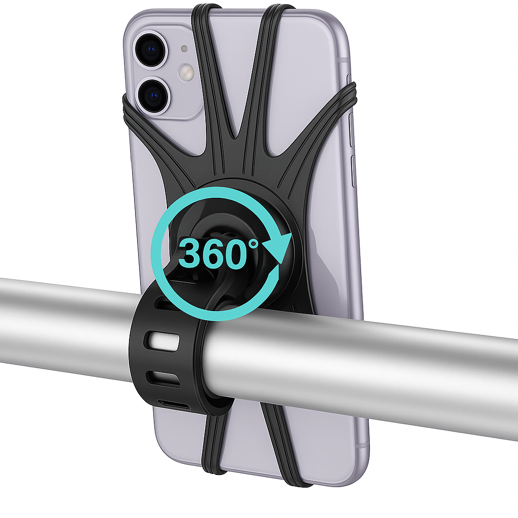 360° drehbarer Handy-Fahrrad- und Motorradhalter