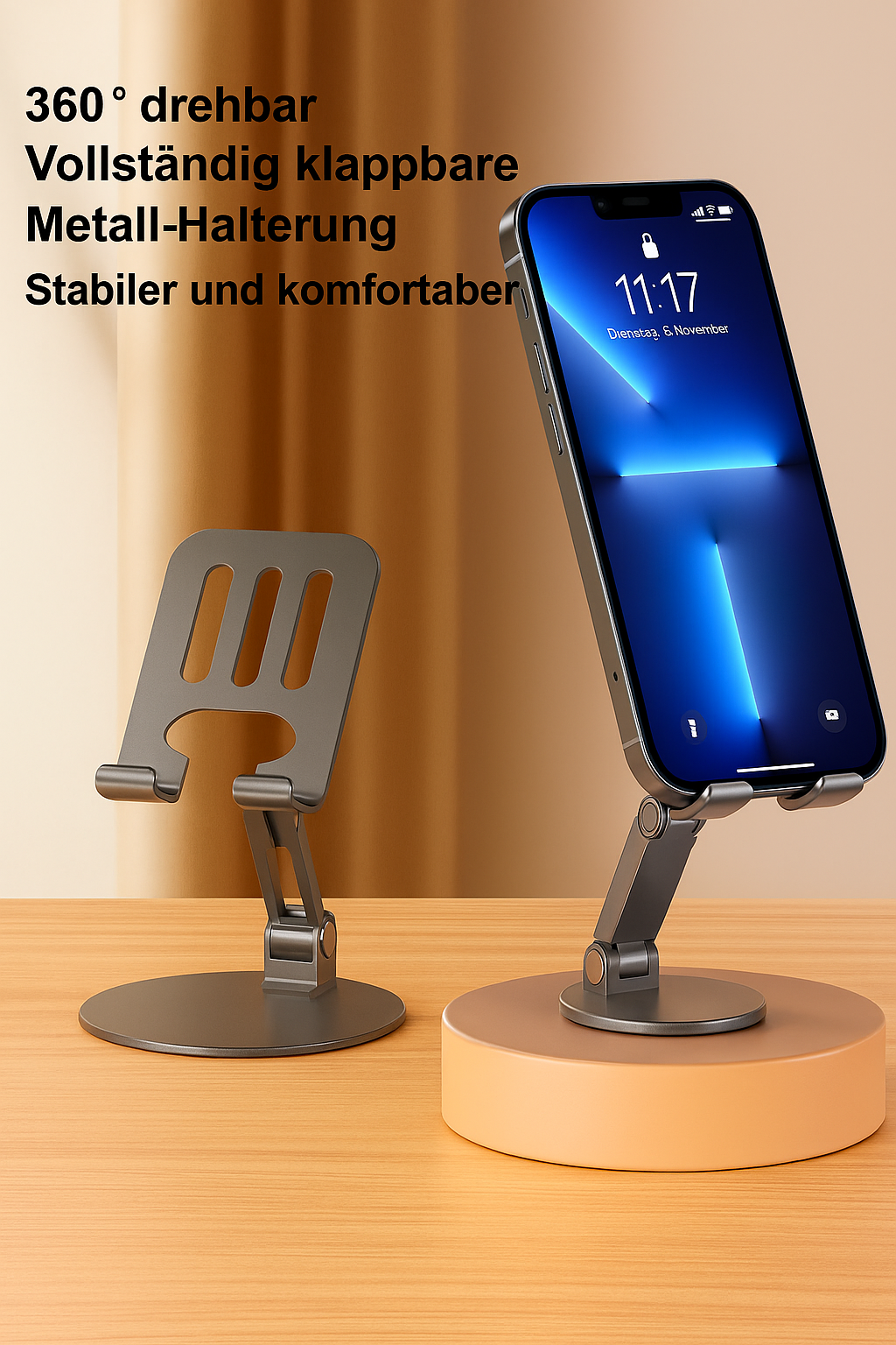EdgeStand – 360° Metallhalter für Smartphone & Tablet