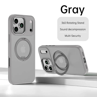 Matte Magnetik Metall Ring Stand Hülle für iPhone 17/16/15/14/13/