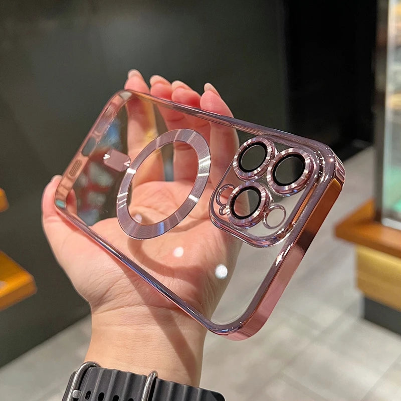Transparente Magnet-Hülle mit Kameraschutz – für iPhone 11–16