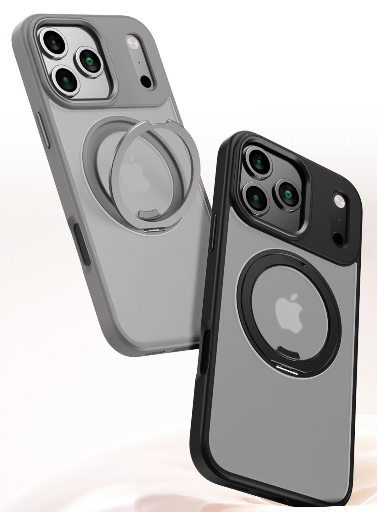 Matte Magnetik Metall Ring Stand Hülle für iPhone 17/16/15/14/13/
