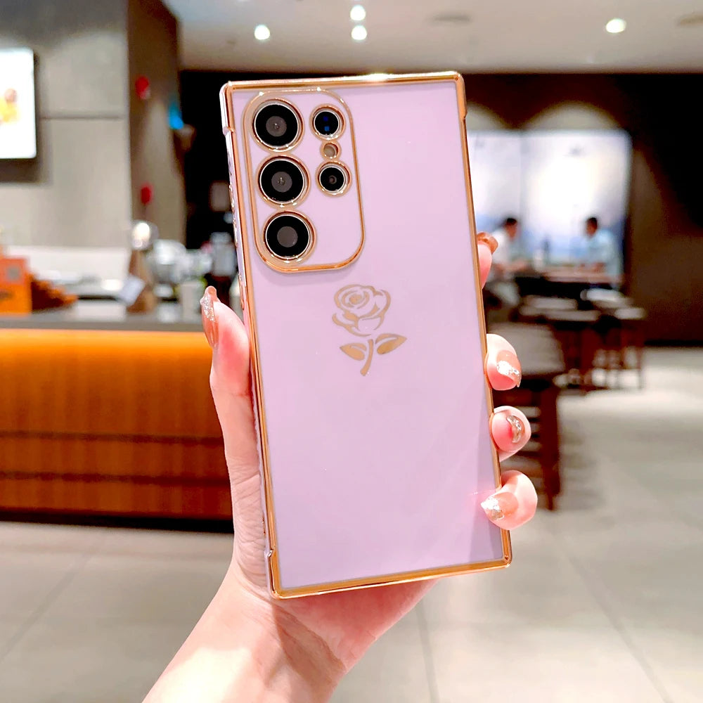 RoseGlow – Elegante Galaxy Hülle mit Rosenmotiv