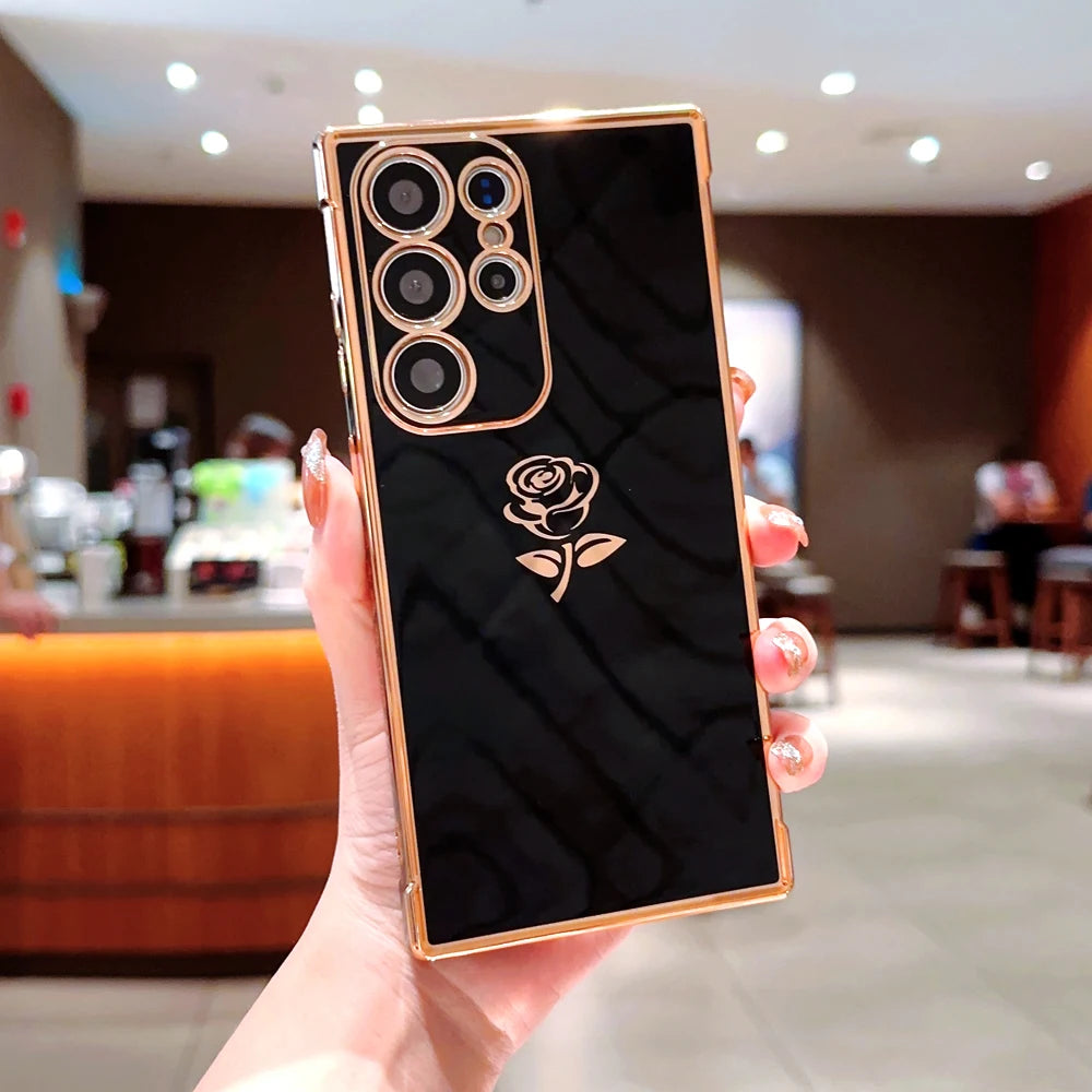 RoseGlow – Elegante Galaxy Hülle mit Rosenmotiv