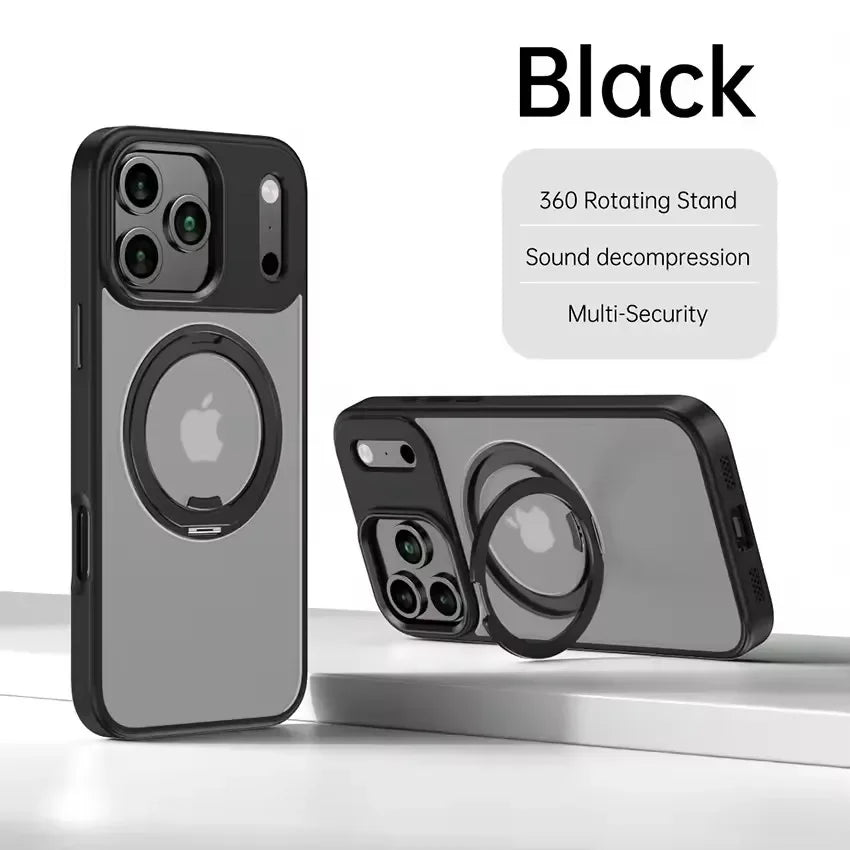 Matte Magnetik Metall Ring Stand Hülle für iPhone 17/16/15/14/13/