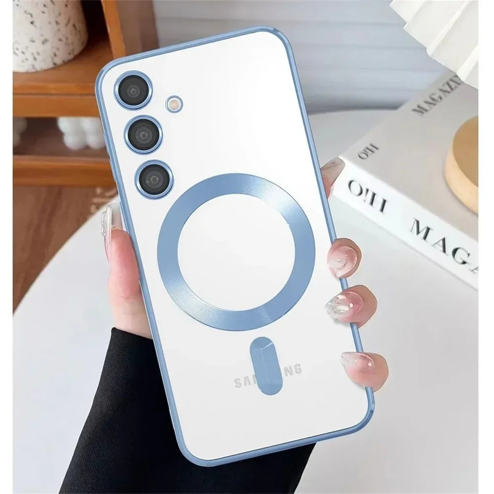 Transparent Hülle für Samsung – Kompatibel mit MagSafe