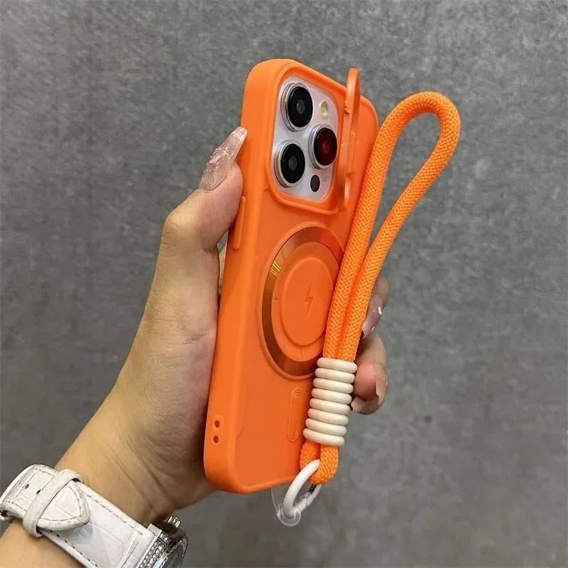 Objektivschutz Handyhülle mit Magnet & Trageband – für iPhone