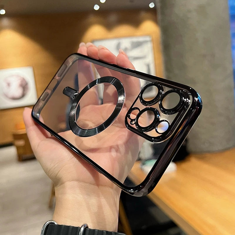 Transparente Magnet-Hülle mit Kameraschutz – für iPhone 11–16