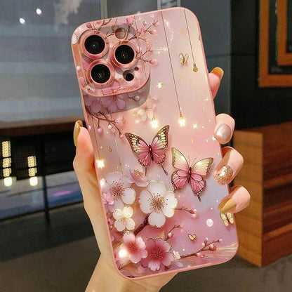 Butterfly Bloom Case – Matte iPhone-Hülle mit Blumen & Schmetterlingen
