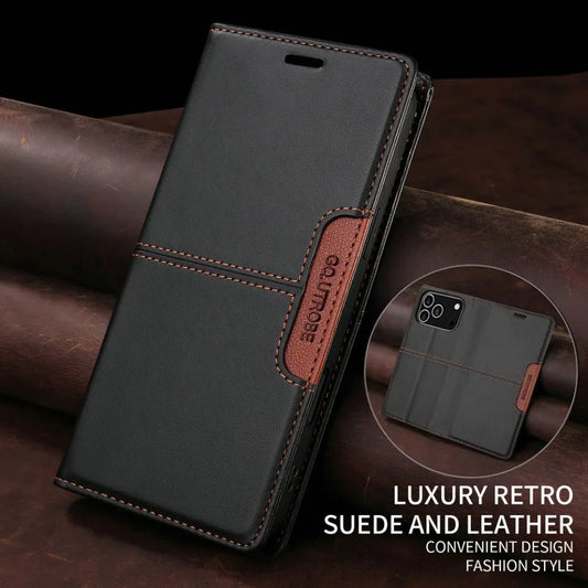 Luxury Cover Leder Book für iPhone 17