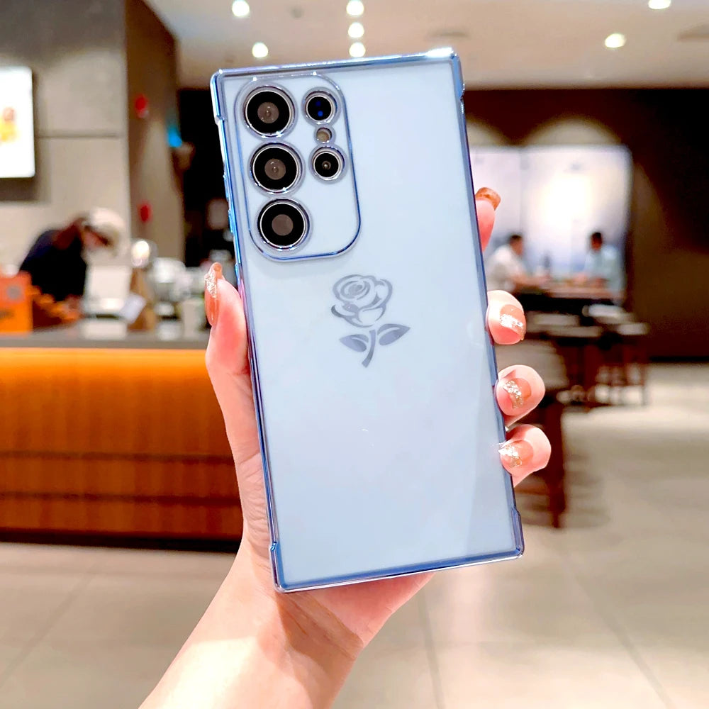 RoseGlow – Elegante Galaxy Hülle mit Rosenmotiv