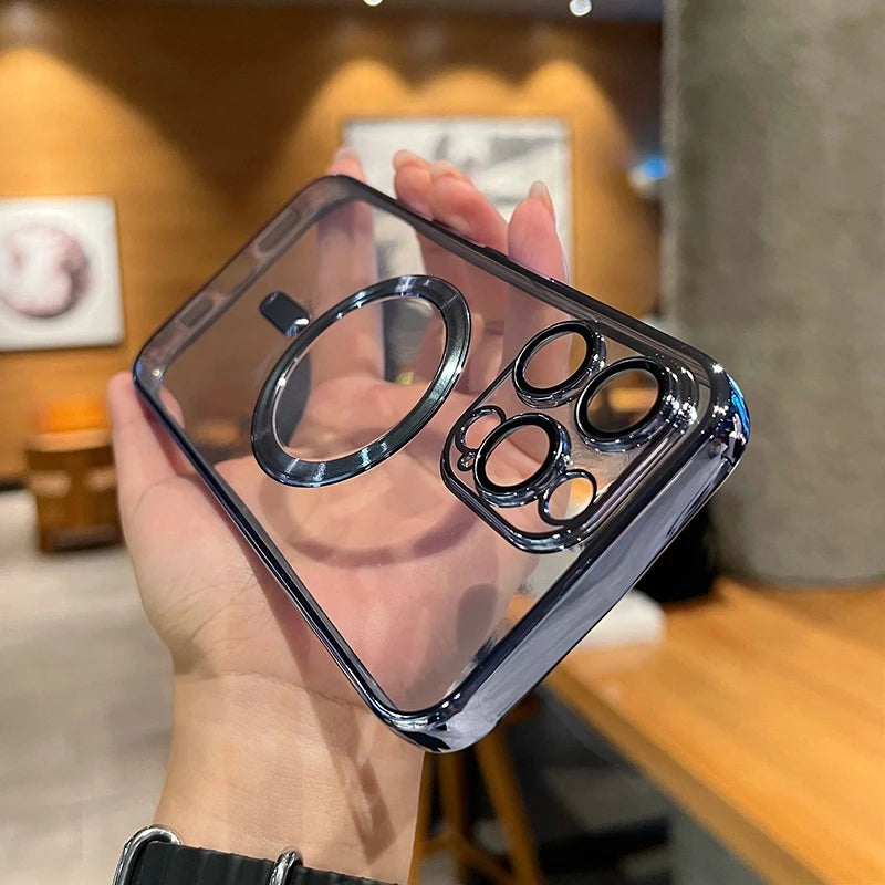 Transparente Magnet-Hülle mit Kameraschutz – für iPhone 11–16