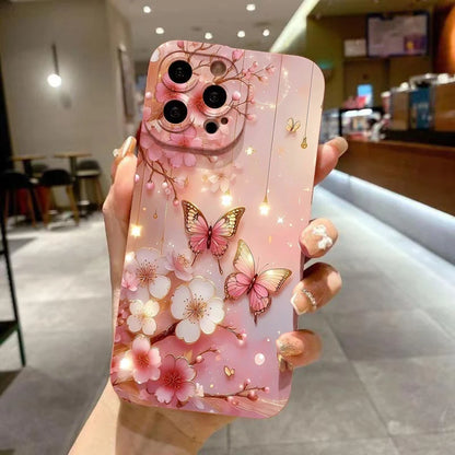 Butterfly Bloom Case – Matte iPhone-Hülle mit Blumen & Schmetterlingen