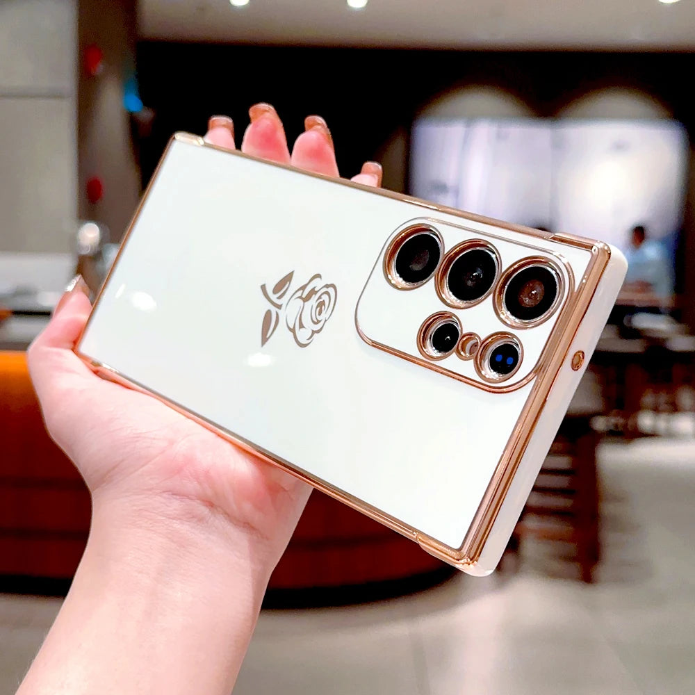 RoseGlow – Elegante Galaxy Hülle mit Rosenmotiv