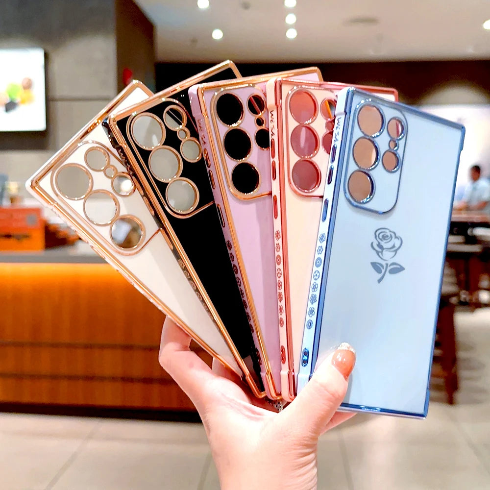 RoseGlow – Elegante Galaxy Hülle mit Rosenmotiv