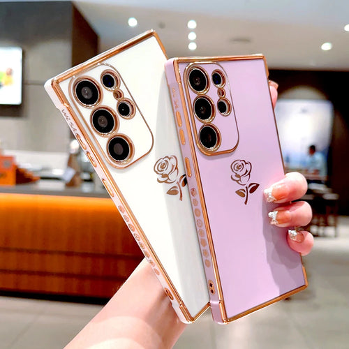 RoseGlow – Elegante Galaxy Hülle mit Rosenmotiv