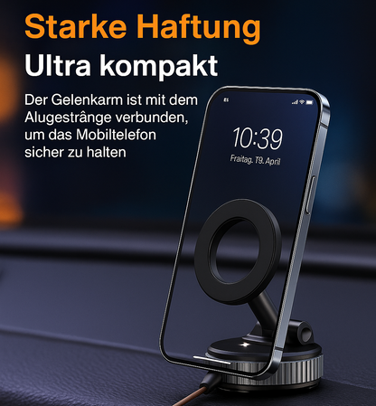 Magnetischer Autotelefonhalter mit 360° Vakuum-Saugnapf