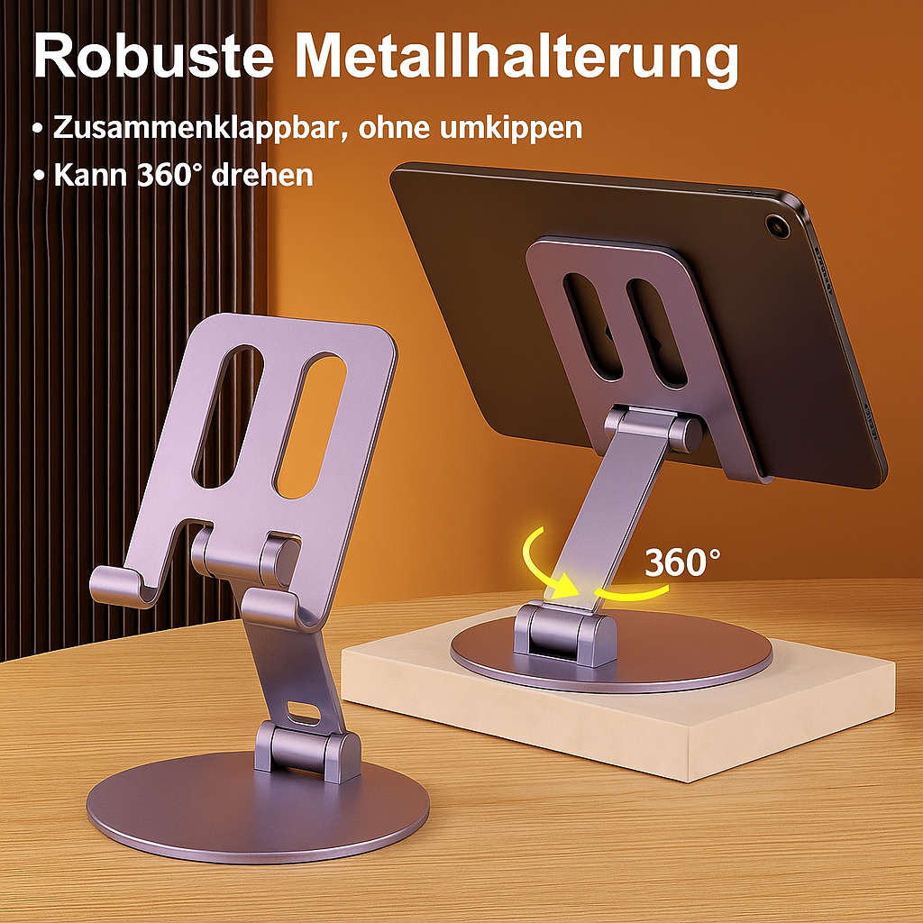 EdgeStand – 360° Metallhalter für Smartphone & Tablet