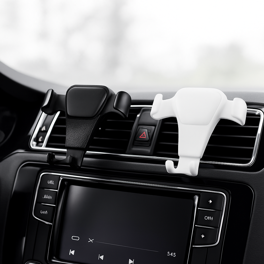 Selbstschließender Auto-Handyhalter – Leder-Look & 360° drehbar