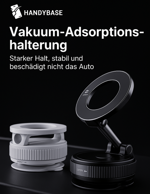 Magnetischer Autotelefonhalter mit 360° Vakuum-Saugnapf