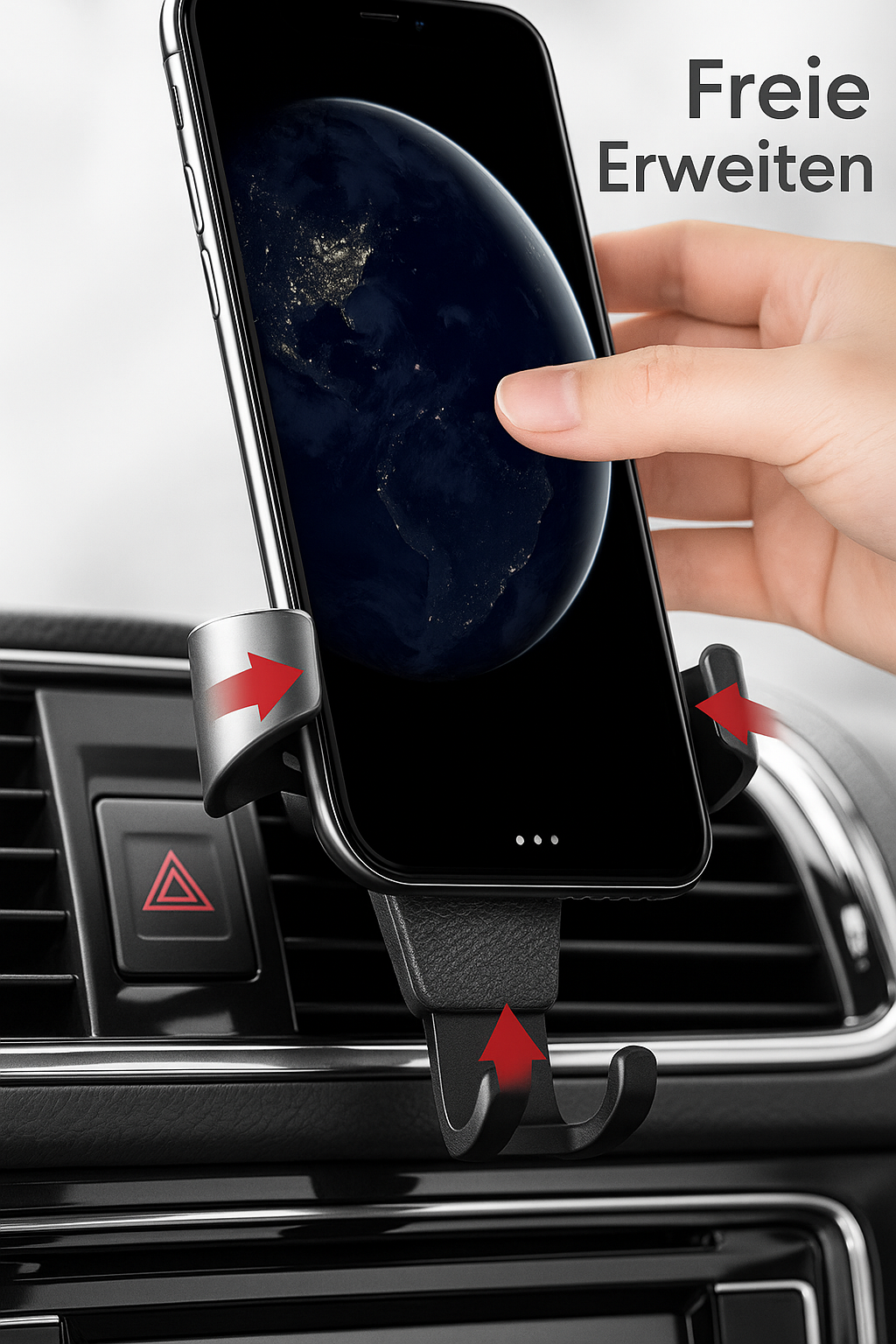 Selbstschließender Auto-Handyhalter – Leder-Look & 360° drehbar