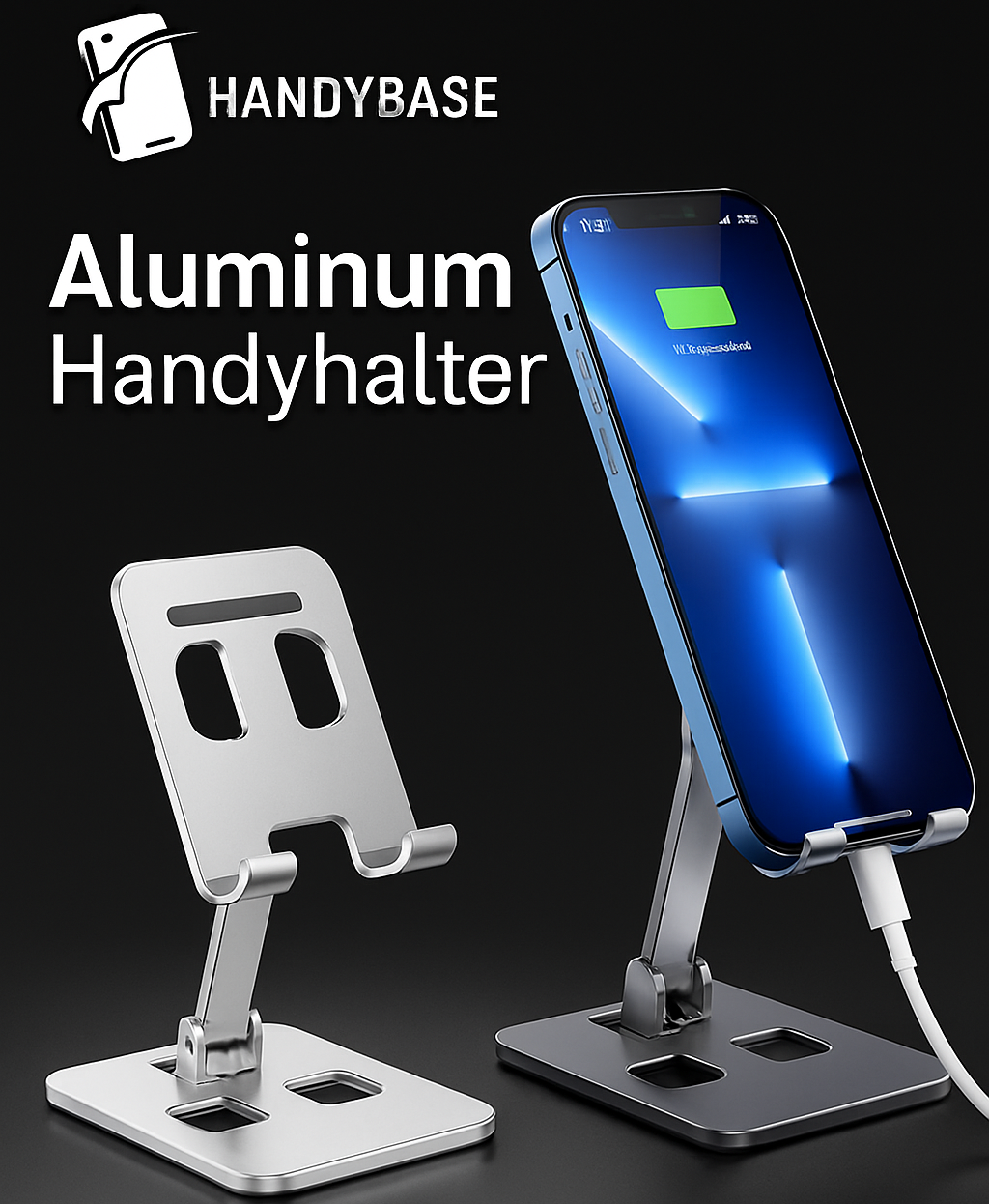 Aluminium-Handyhalter – für Büro, Küche & Zuhause