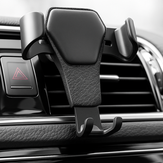 Selbstschließender Auto-Handyhalter – Leder-Look & 360° drehbar